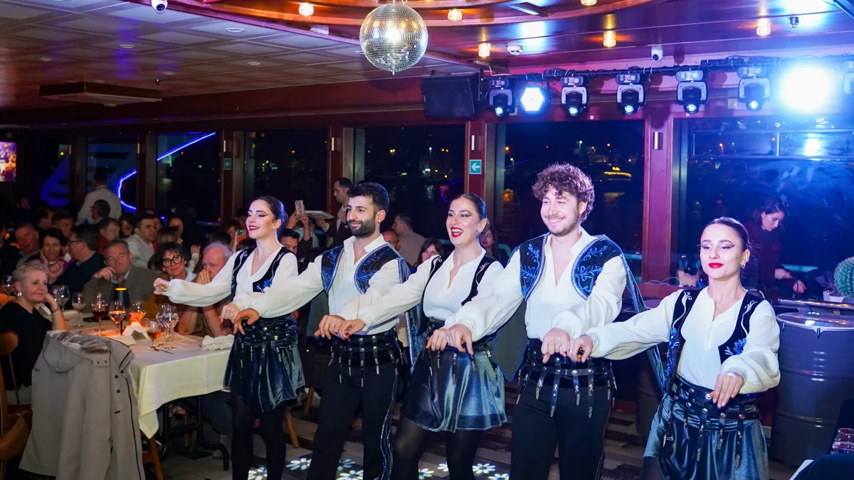 Turkish folk dance troupe performing on the AMOR