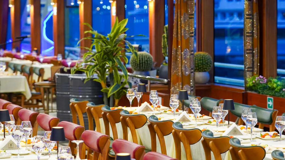 Heated indoor seating aboard the AMOR