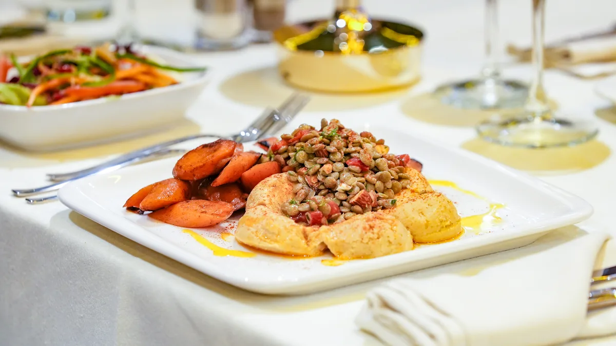 Vegetarian main course option aboard the AMOR