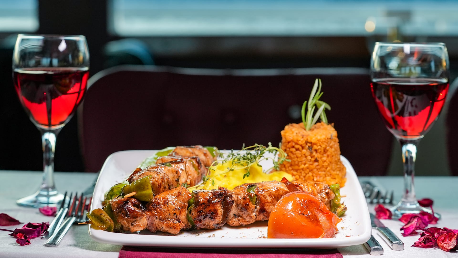 Chicken Kebab & Wine