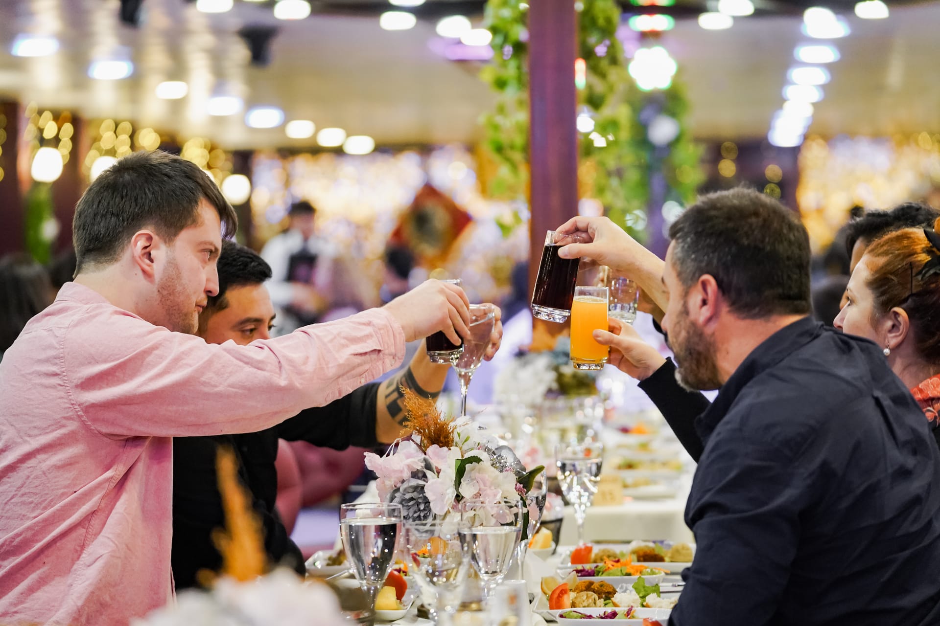Group dinner on cruise