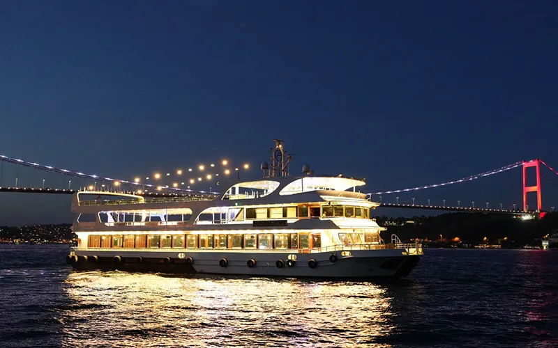 Tosunpaşa boat on the Bosphorus at night