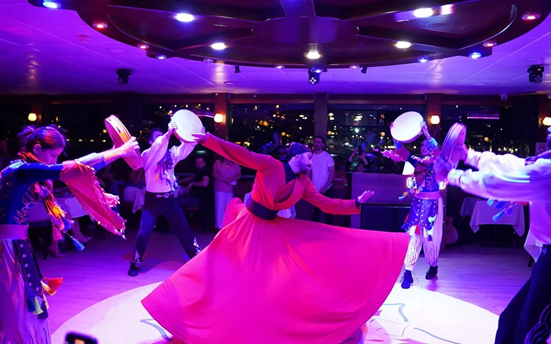 Whirling dervish performance on stage